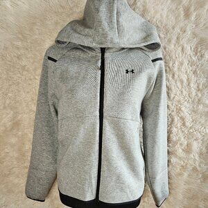 Under Amour Women's Gray Full Zip Hoodie Running Training Walking Jacket  XS
